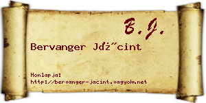 Bervanger Jácint névjegykártya